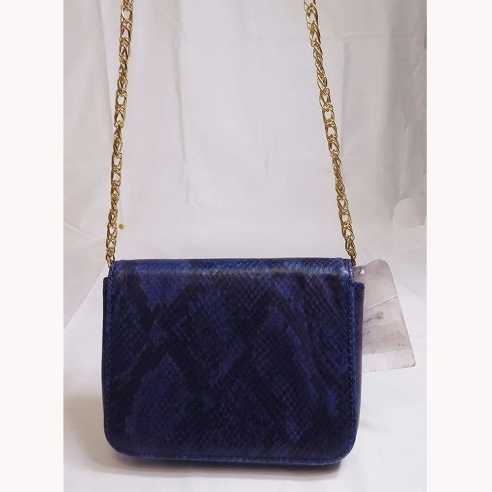 Authentic Cashhimi Python Embossed Leather Cross-… - image 2